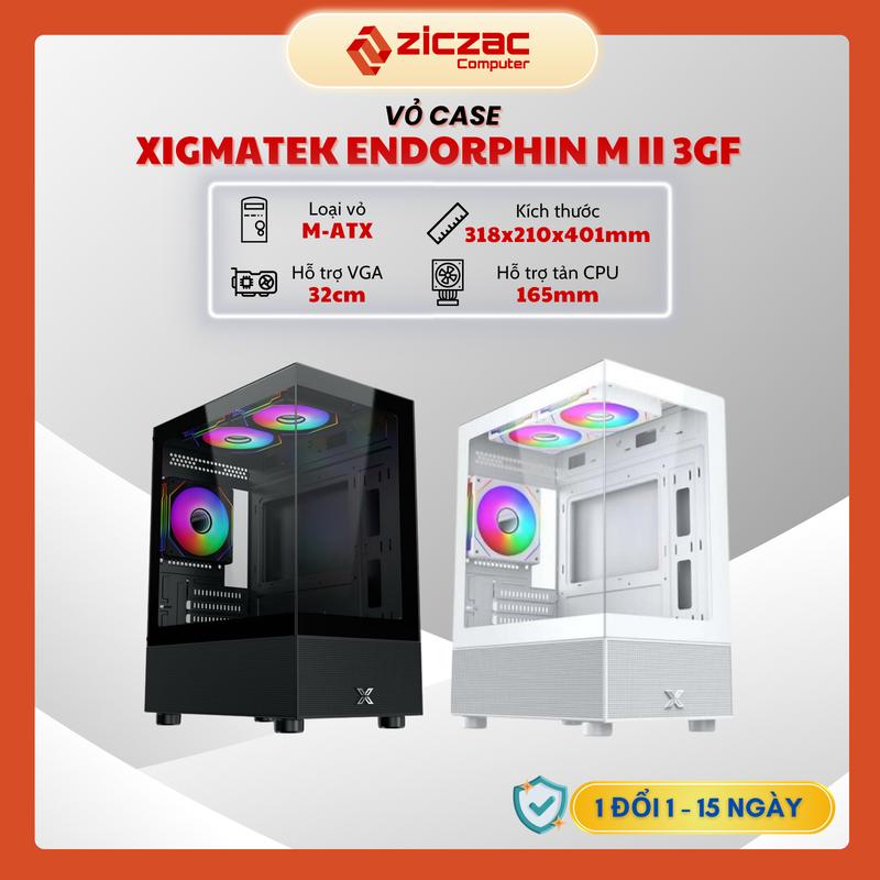  Vỏ case PC Xigmatek VIEW II | Endorphin M II 3GF sẵn 3 fan led RGB vô cực 2 mặt kính giá rẻ đẹp 