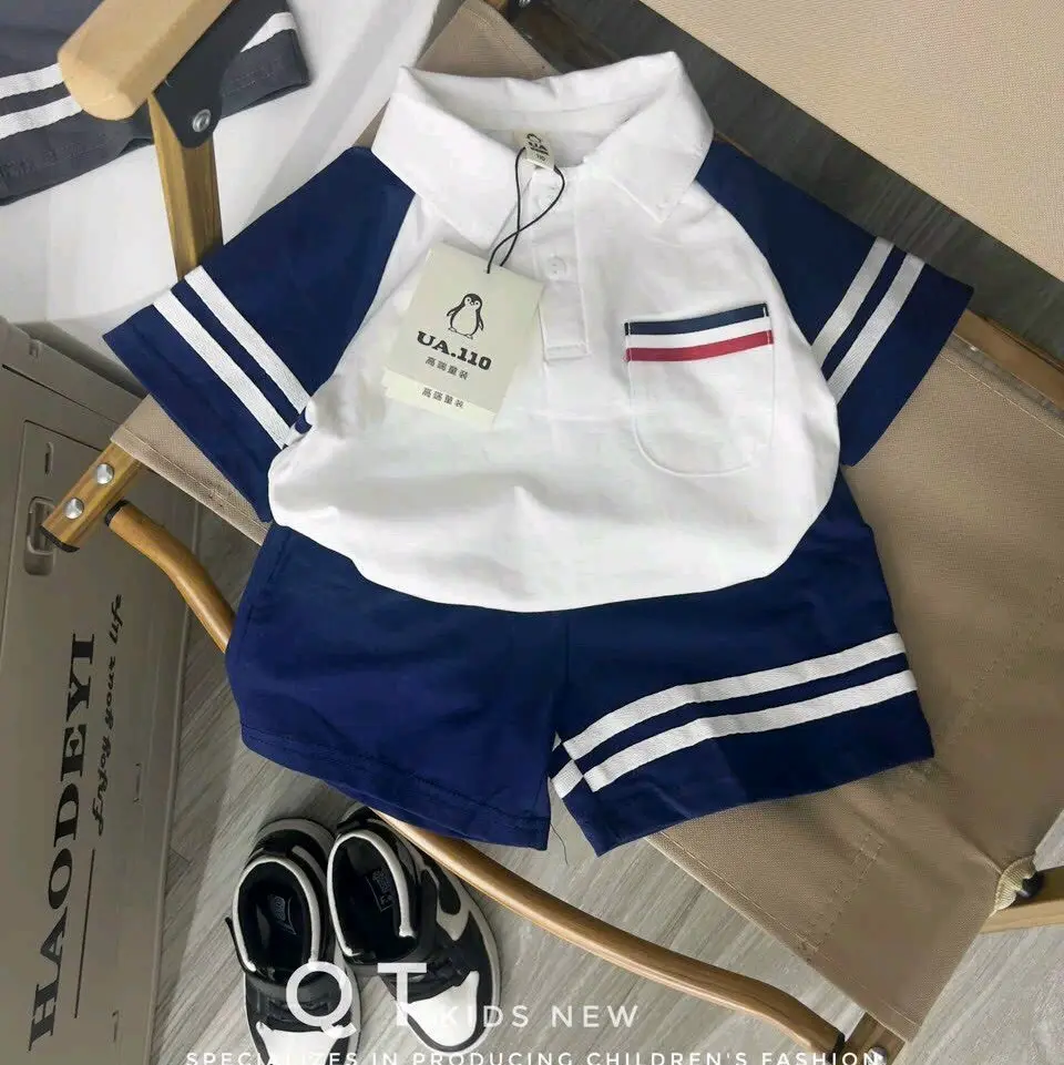 bộ quần áo cộc tay Vải Cotton cho bé trai 8-21kg Thun