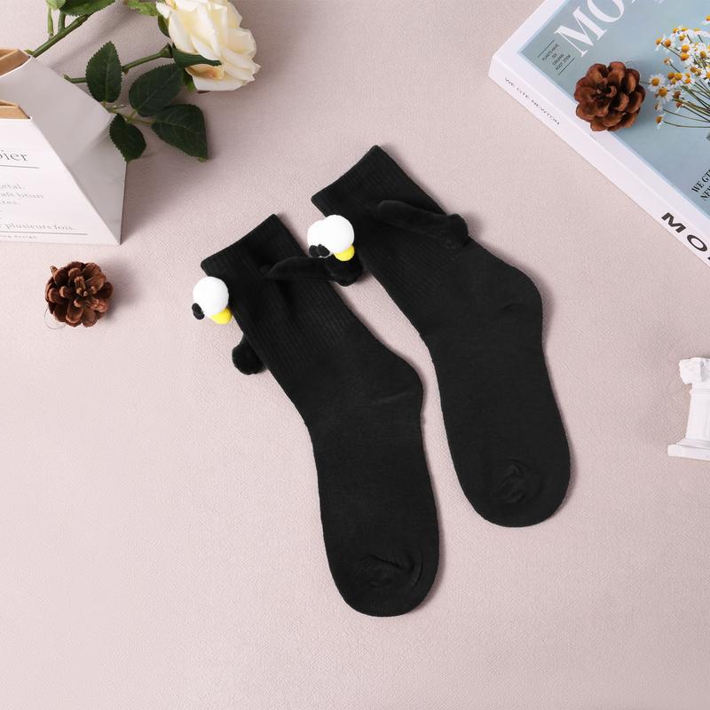 Couple Novelty Socks Cartoon Magnetic Holding Hands Socks Cute Elastic Walking Socks for Women Men Gift for Birthday & general Daily 1