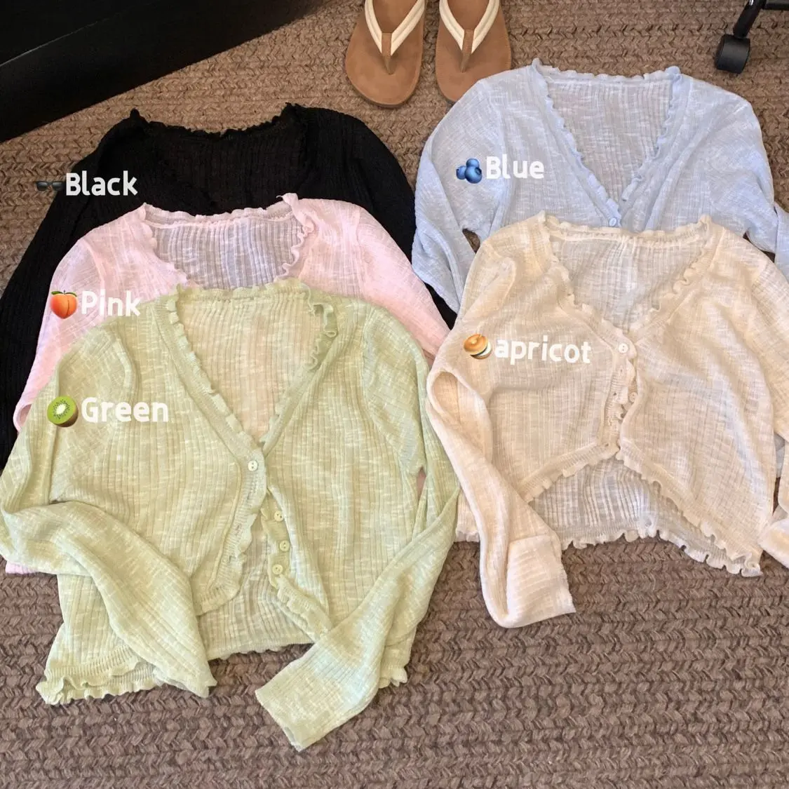 Áo Cardigan Dệt Kim, Phong Cách Đơn Giản, Dáng Rộng Vừa Vặn, Cổ Chữ V, Tay Dài, Màu Pastel, Mỏng, Chống Nắng, Dành Cho Nữ Women Top
