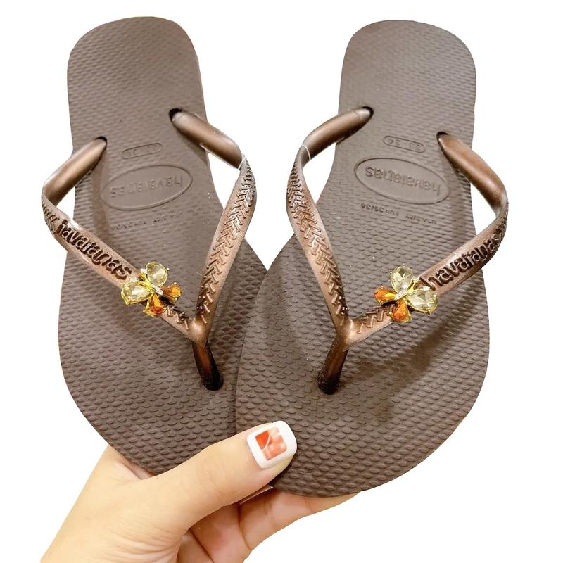 [SALE] DÉP NỮ HAVAIANAS - SLIM MIX CHARM BƯỚM NHÍ ( THU HƯỜNG ) DéP GiàY Sandal Caro Nhung Women Shoes cao su Jean