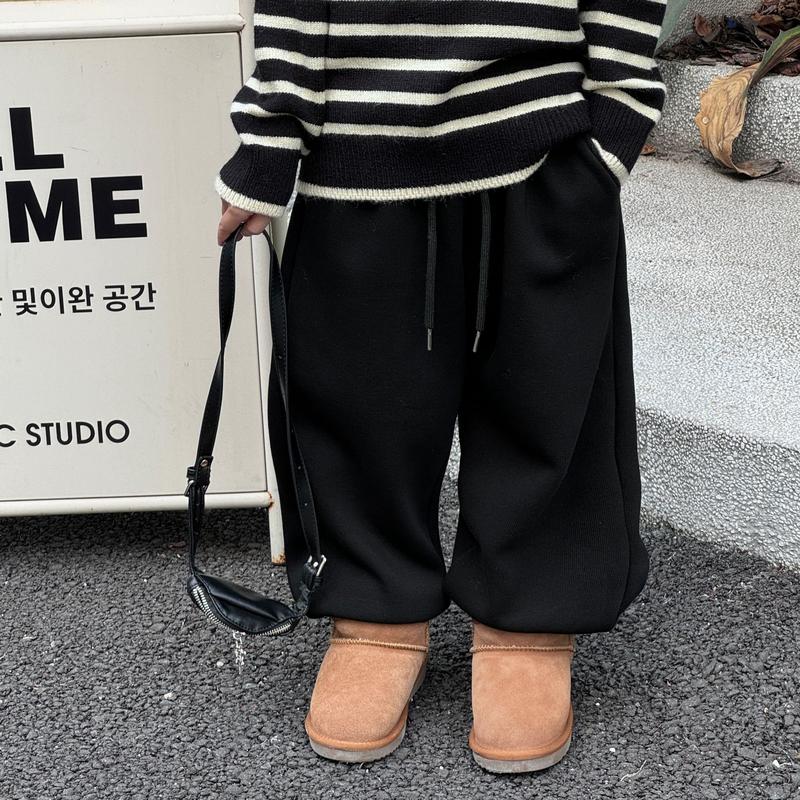 Quần nỉ lót lông cho bé trai, thiết kế bo chun thời trang