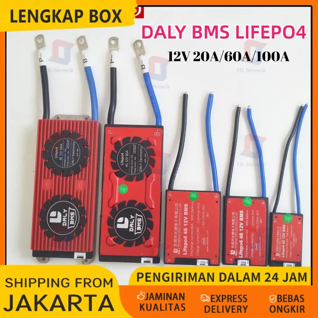 DALY BMS LiFePO4 4S 8S 16S 20S 50A 60A 80A 100A 40A 12V 24V 48V 60V