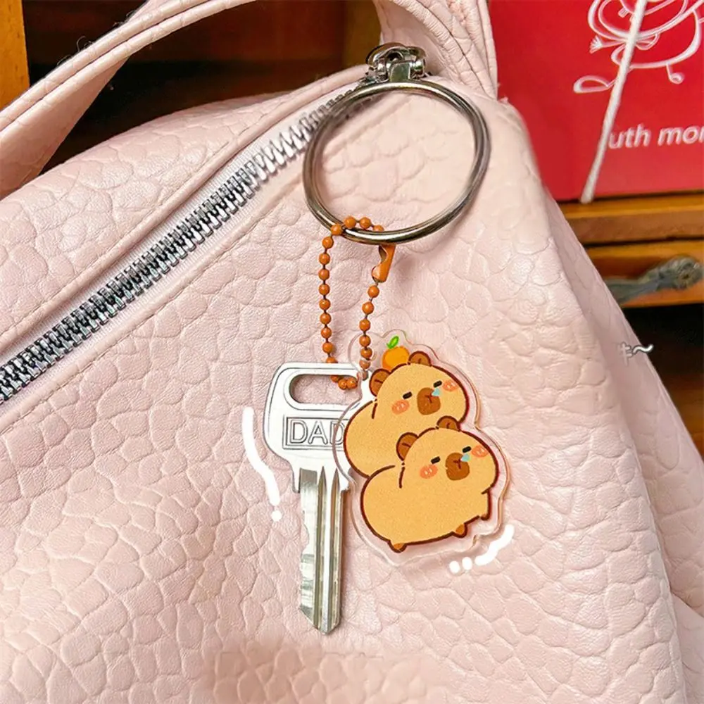 Rantai Kunci Kapibara Capybara, Rekaan Cantik, Kreatif, Gantung Beg Kapibara, Loket Kapibara Topi Buaya Comel, Hiasan Beg galas
