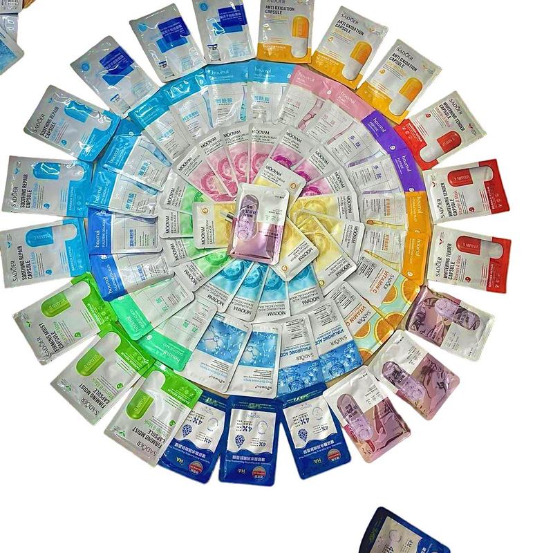 [DA KHÔ NÁM ] Combo 50 (tặng 10) miếng mặt nạ với hơn 20 loại tinh chất gồm các loại tinh chất: collagen,  vàng 24k,  ốc sên, retinol, B5, Vitamin E Skincare Nho