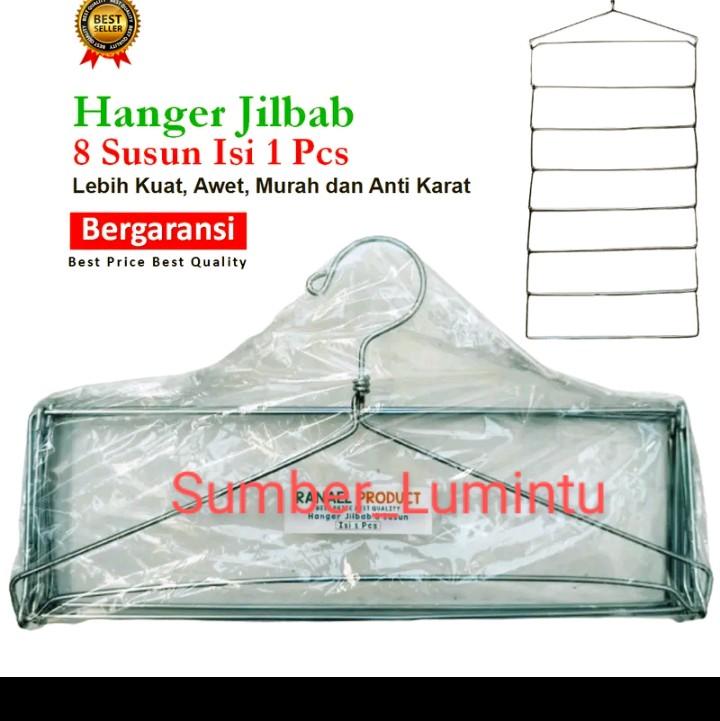 HANGER JILBAB 8 SUSUN ISI 1 PCS .BAHAN BESI TEBAL ANTI KARAT.Besi kuat dan kokoh.. Gantungan 0