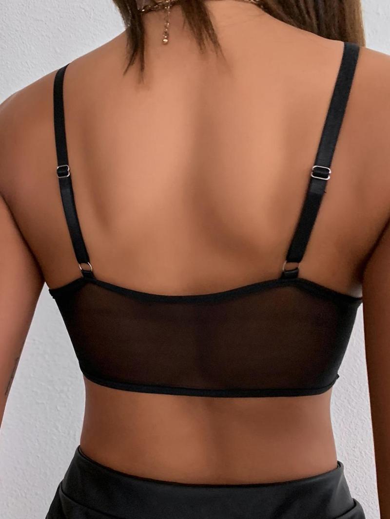 Product Introduction of Women's Cut Out Corset Sheer Lace Crop Cami Top, Summer Clothes Women, Going Out Top, Streetwear, Elegant Adjustable Spaghetti Strap Top for Summer, Women's Top for Party Nightclub Valentine's Day, Gift, Urban Corset Top 2
