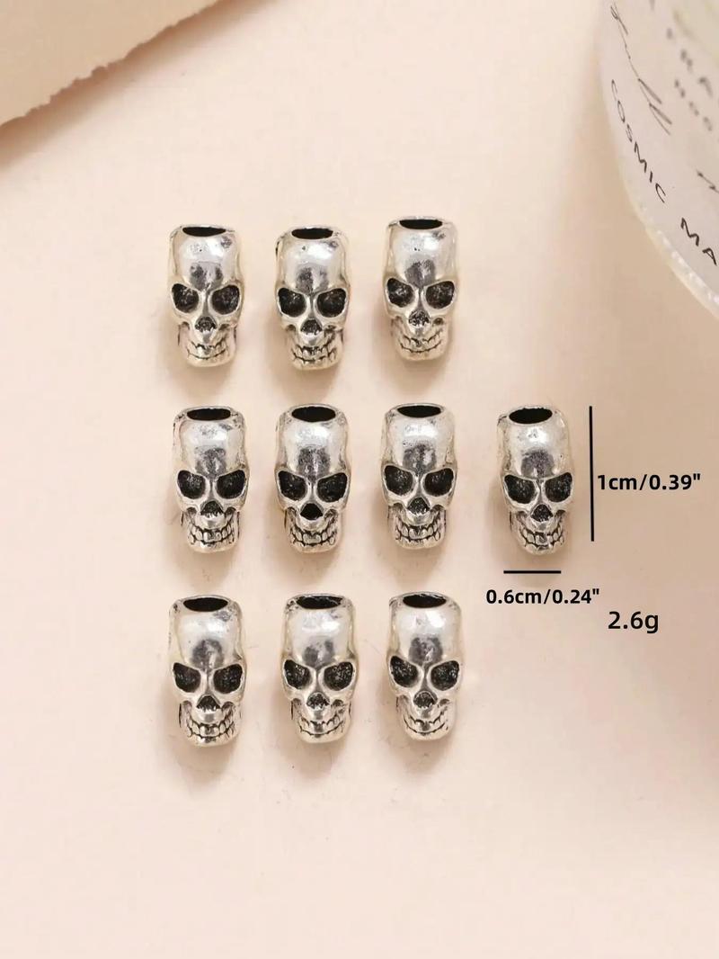 Product Introduction of Punk Style Skull Hair Ring, 10pcs Hair Accessories for Men & Women, Minimalist Headwear Suitable for Hair, Fashion Hair Accessories for Party, Daily Clothing Decor 15