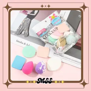 MSS (COD) Spons Make Up Set 6 IN 1 Beauty Sponge Blender Bedak Isi 6 Pcs Powder Puff Foundation Makeup Puff Wajah Kemasan Plastik Murah(BELI LOKAL)