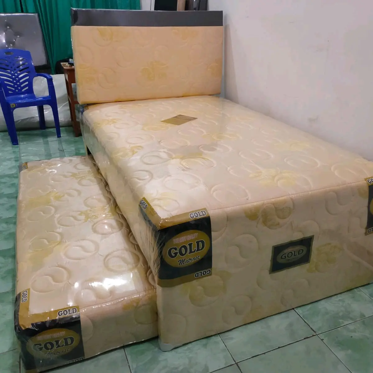 Set 2 in 1 KBS 120 x 200 kasur spring bed Sorong atas bawah lengkap
