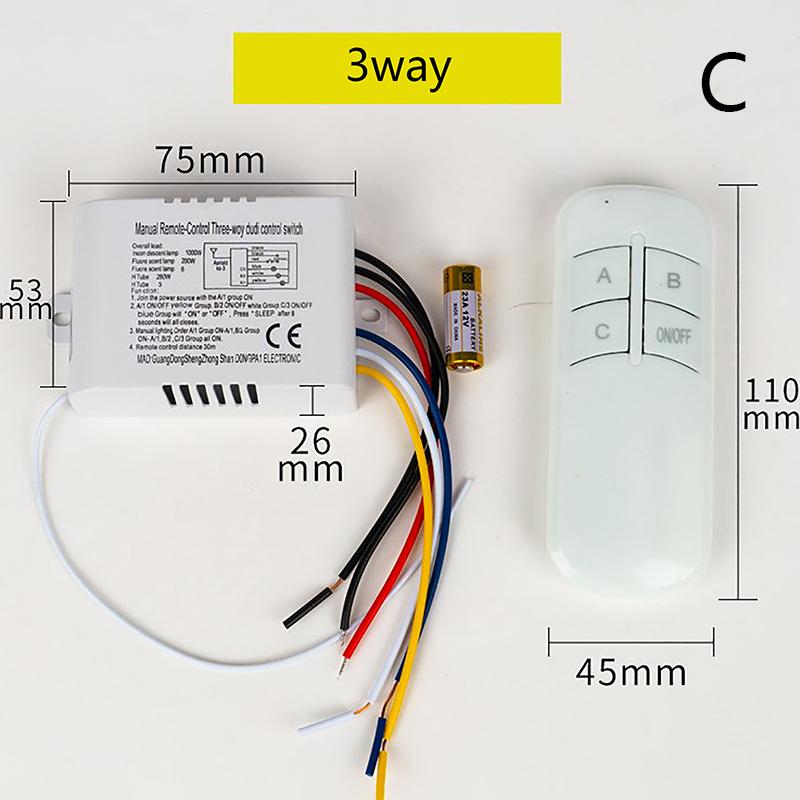 Product Introduction of Digital Remote Control Light Switch Wireless ON OFF Switch For Light Bulb Chandelier 220V RF433 1/2/3/4 Ways 44
