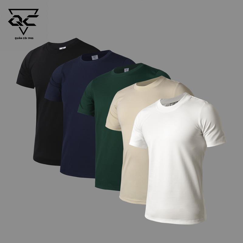 Áo thun cộc tay Nam ,Nữ At: 140 ( Quân còi 1988 ) chất vải cottonUNI 280gsm Menswear Trắng Cổ Tròn