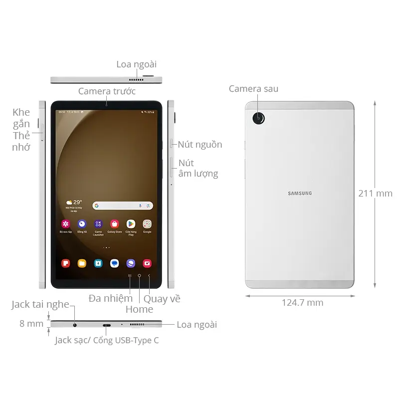 Máy Tính Bảng Samsung Galaxy Tab SM-X110 A9 Wifi - Hàng Chính Hãng, Mới 100%, Nguyên seal 5