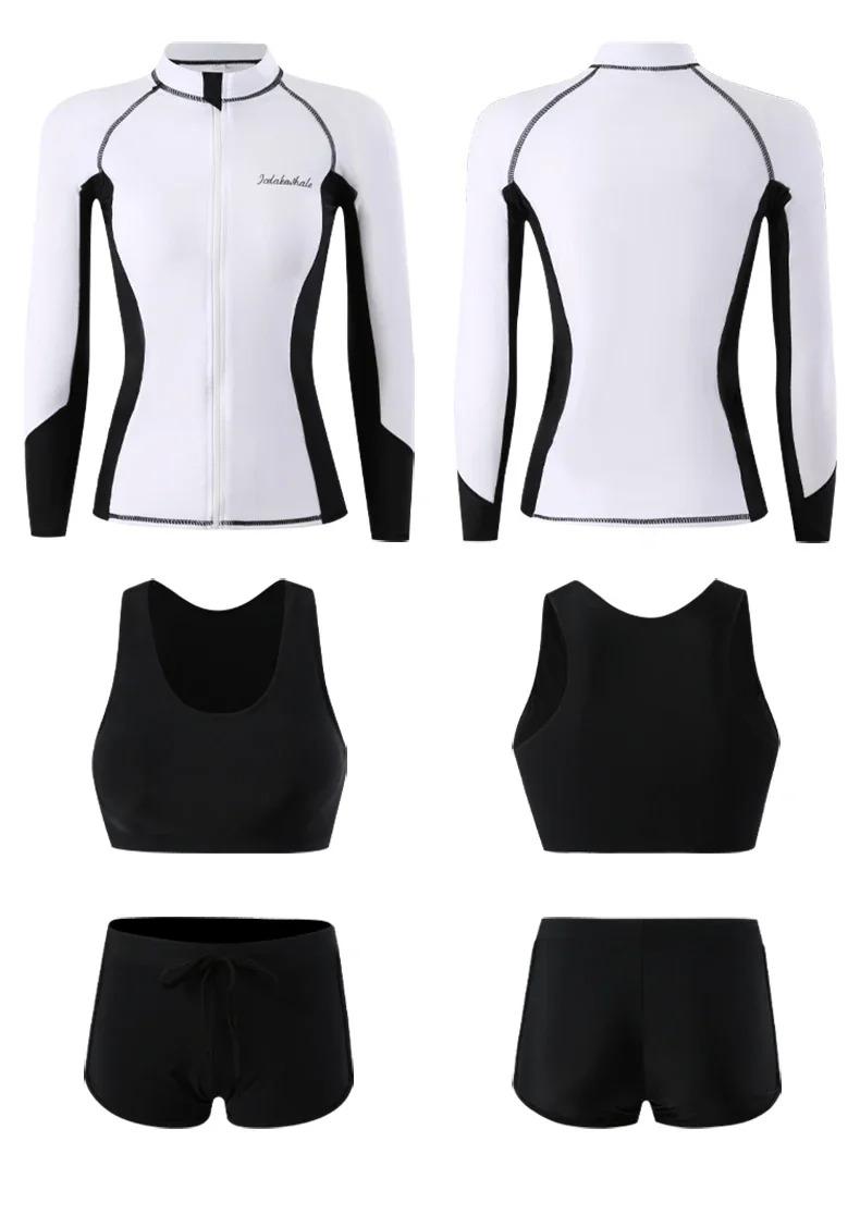 Product Introduction of Long Sleeve Rash Guards Swimwear Women 2024 Patchwork Couple Two-Piece Swimsuit Men Surfing Swimming Suit Beach Diving Bath Suit 47