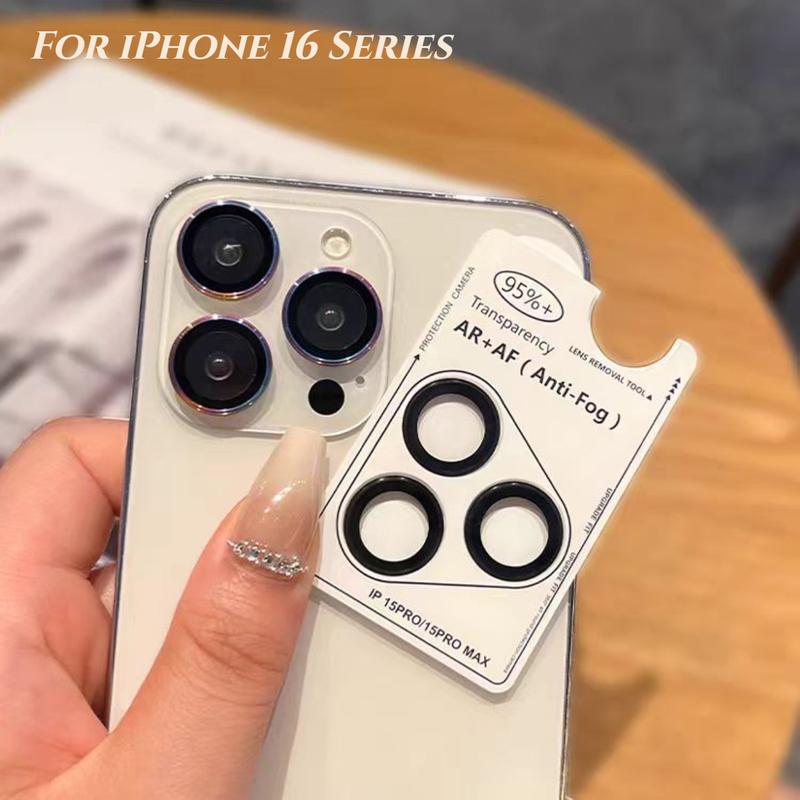 Ống Kính Nhẫn Kim Loại Dành Cho iPhone 17 16 15 Pro Max 14pro 12 13 Mini 11 Dành Cho iPhone Hợp Kim Không Khí Bảo Vệ Camera Mũ Phim Ống Kính Sau Với Bộ Định Vị