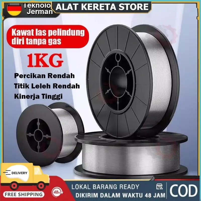 【COD,Stok Lokal】 Kawat Las  Flux Core Wire Gasless Kawat Las Mig 1 Kg Full Ukuran 1MM 0