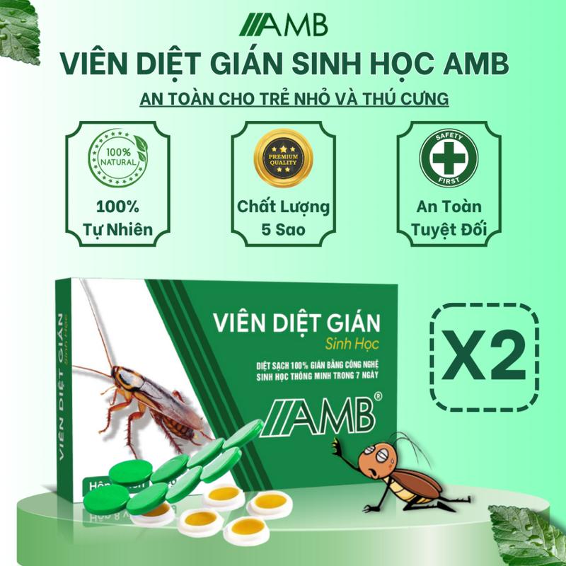 Hộp 8 viên diệt gián sinh học AMB Viện Hàn Lâm Khoa Học Việt Nam hiệu quả an toàn cho người và vật nuôi