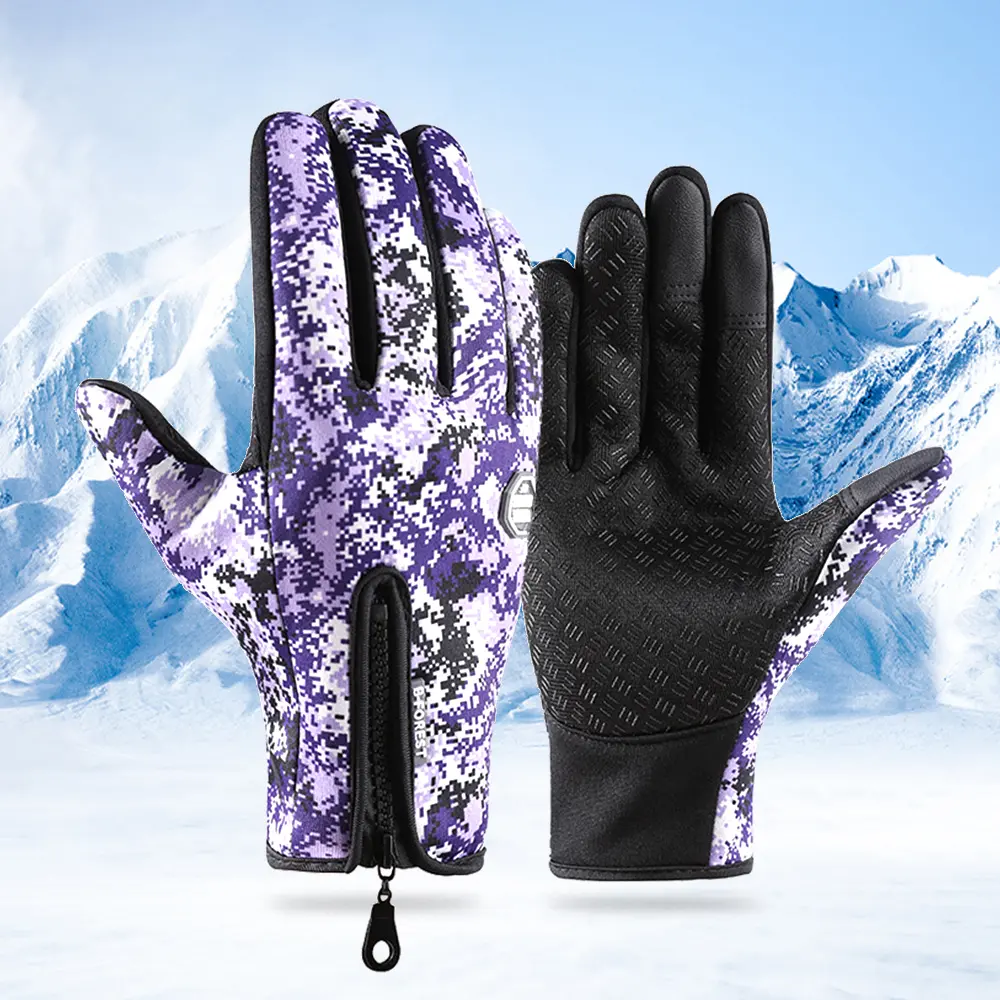 High Quality Touchscreen Winter Plush Gloves Windproof Non-Slip Ski Gloves Thermal Thicken Warm Warm Gloves Outdoor Sports