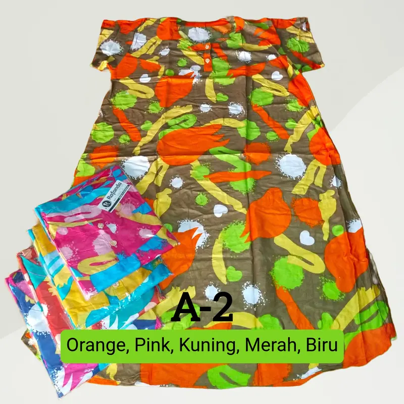 Daster Payung Jumbo 4 Pcs Motif Abstrak Bahan Rayon LD/PB 120 Busui Kancing 2