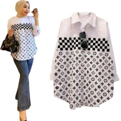 KEMEJA LORA WANITA CASUALKEKINIAN TERBARU BLOUSE KOREAN STYLE PREMIUM ATASAN WANITA KEMEJA MOTIF TRENDY VIRAL OOTD 0