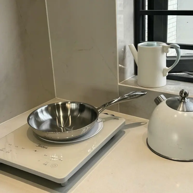 Chảo rán inox liền đáy cao cấp chống dính 18/10 Oyatton size 16,20,26,28cm - Chảo chiên rán bếp từ 6