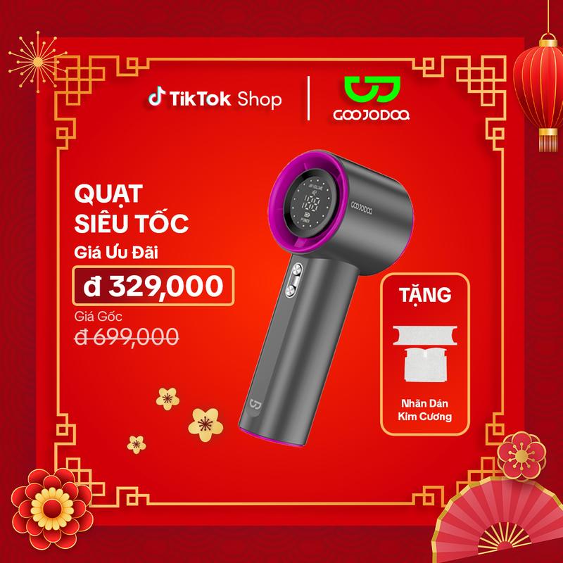 【GOOJODOQ* KOC/KOL  2024 Quạt cầm tay tốc độ cao, 100 mức gió,  màn hình kỹ thuật số, Pin 4000 MaH, Sử Dụng 2-7h(bảo hành chính hãng 06 tháng) Usb Mobile Phụ Kiện