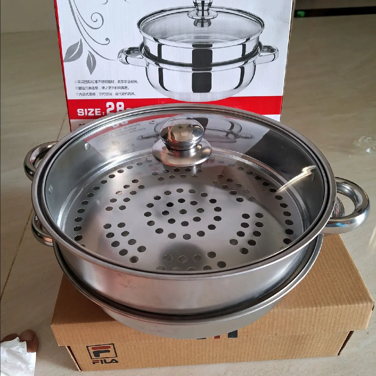 nồi hấp inoc 28cm(nồi hấp 2 tầng inoc)
