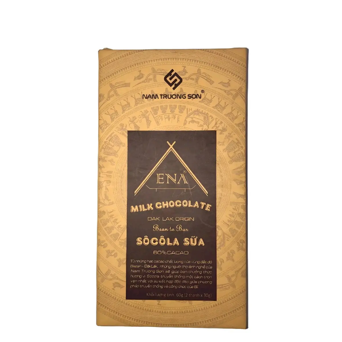 socola sữa với thành phần cacao chiếm 60%