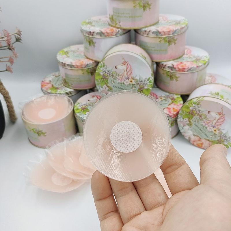 Hộp 10 miếng dán silicon hình tròn, keo dính sinh học an toàn cho da silicone sinh học silicon hồng