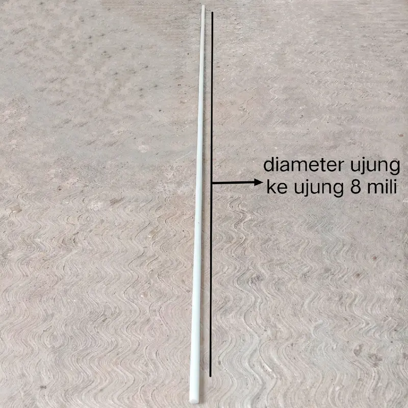 Bahan Joran Pancing Fiber Solid Batangan Kuat Kaku Diameter 8 mm Batangan Seperti Fiber Telkom Belum Diserut 1