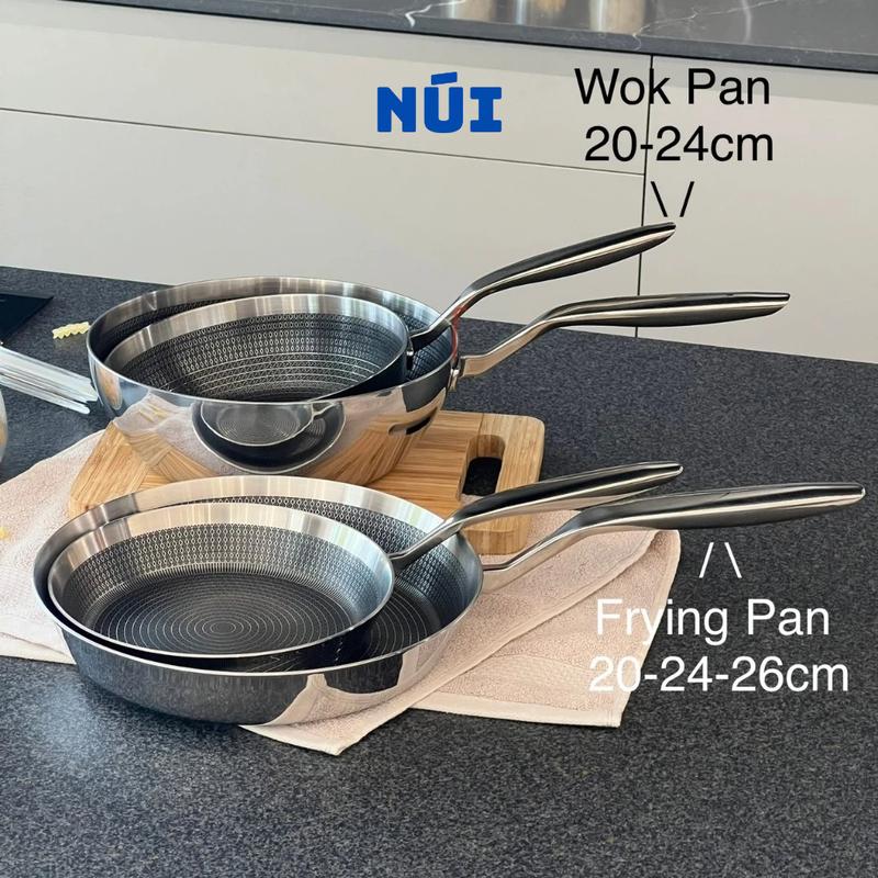 Chảo Đúc Inox Liền Đáy Chống Dính Vân Nổi KAIYO - Chất Liệu Inox Cao Cấp 18/10