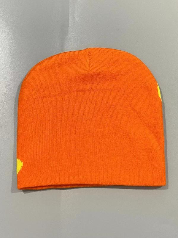 Y2k Style Letter Pattern Beanie Hat for Men & Women, Casual Trendy Warm Knit Hat for Fall & Winter, Fashion Street Style Accessories for Outdoors, Cycling, Traveling and Skiing 4