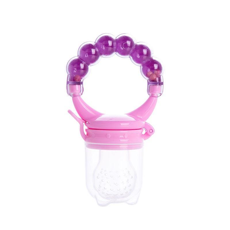 Baby 2 In 1 Fruit Pacifier with Lid, Safe Baby Fresh Food Pacifier with Rattle Handle, Baby Food Supplement Feeder Fruit and Vegetable Feeder Pacifier 4