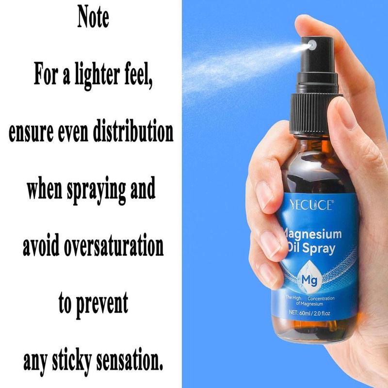 60ml Pure Magnesium Oil Spray, Multi-functional Comfort Moisturizing Body Skincare Oil, Hydrating Body Care Liquid for Women & Men, Body Moisturizer, Back To School, Body Spray, Body Care Products, Christmas Gift, Body Care 6