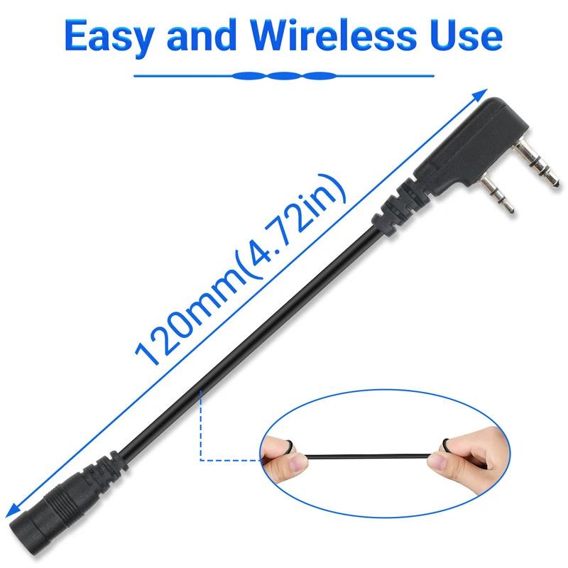 Cáp Bộ Chuyển Đổi Tai Nghe Tai Nghe Bộ Đàm Baofeng 2 Chân Sang 3.5Mm Quansheng, Tương Thích Với Baofeng Z85r APPI 3
