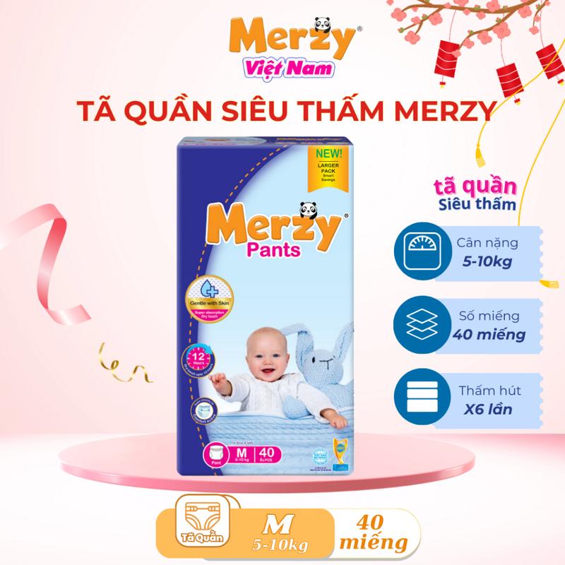 Bỉm quần Đại Merzy M40 L36 XL32 XXL28 Cho Bé Voi
