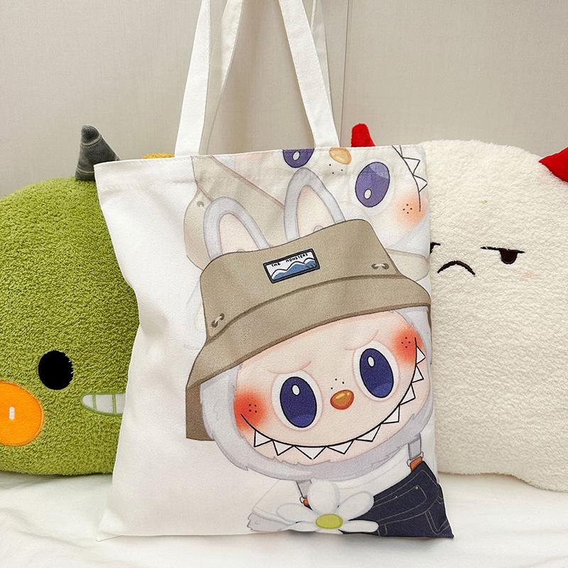 Product Introduction of Canvas Bag For Labubu Student Tutoring Carrying Bag Capacity Book Bag Shoulder Bag Ins Cute 11