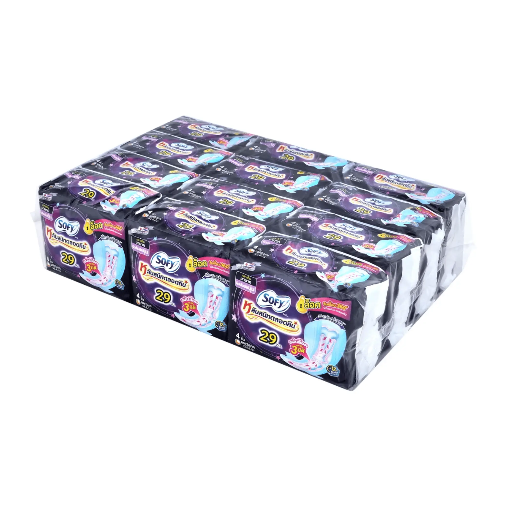 Meegood (แพ็ค 12+1ห่อ) Sofy โซฟี กลางคืน ยาว 29 cm 4ชิ้น ผ้าอนามัย แบบกลางคืน (รวมทั้งหมด 78 ชิ้น)
