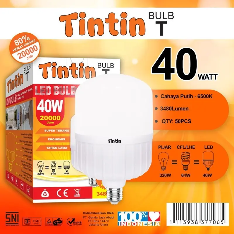 Lampu LED TinTin Murah Capsule 5 w 10 w 15 w 20 w 30 w 40 w watt 6