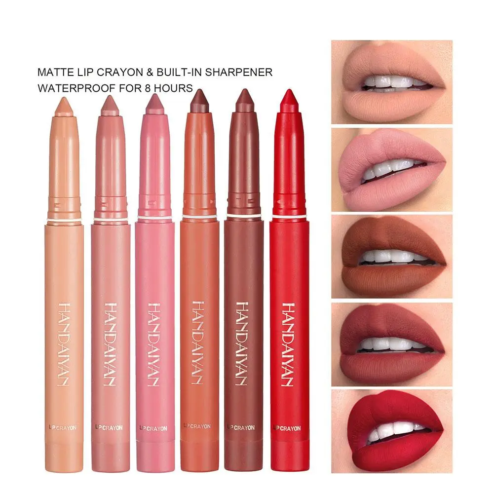 Lipstick Pink Velvet Matte Lipstick Pen Lip Liner Pencil Waterproof Long Lasting Not Easy To Fade Plump Lips Crayon Makeup Tint