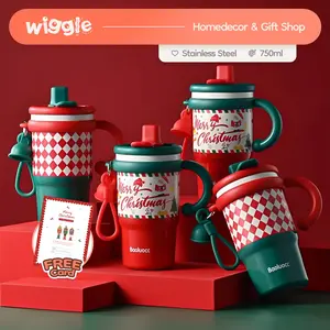 Wiggle Christmas Tumbler Hampers Natal Insulated Water Bottle Coffee Cup Stainless Steel 316 600mL Tahan Panas Dingin Botol Minum Kopi Teh Air Premium Thermos Hadiah Natal Gift Box Tukar Kado Gift Exchange