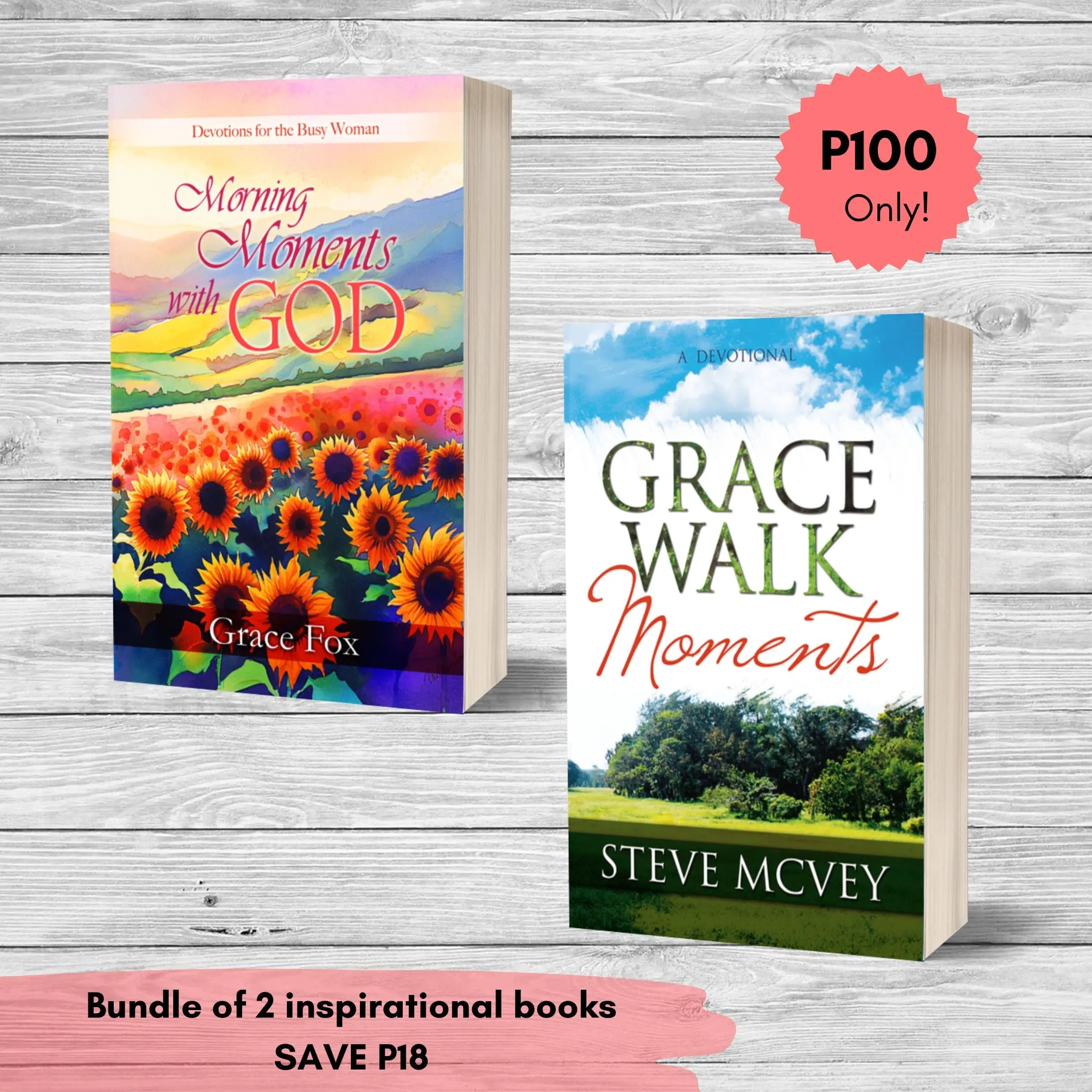 BUNDLE of 2 Inspirational Books: GRACE WALK MOMENTS + MORNING MOMENTS WITH GOD for Only P100!