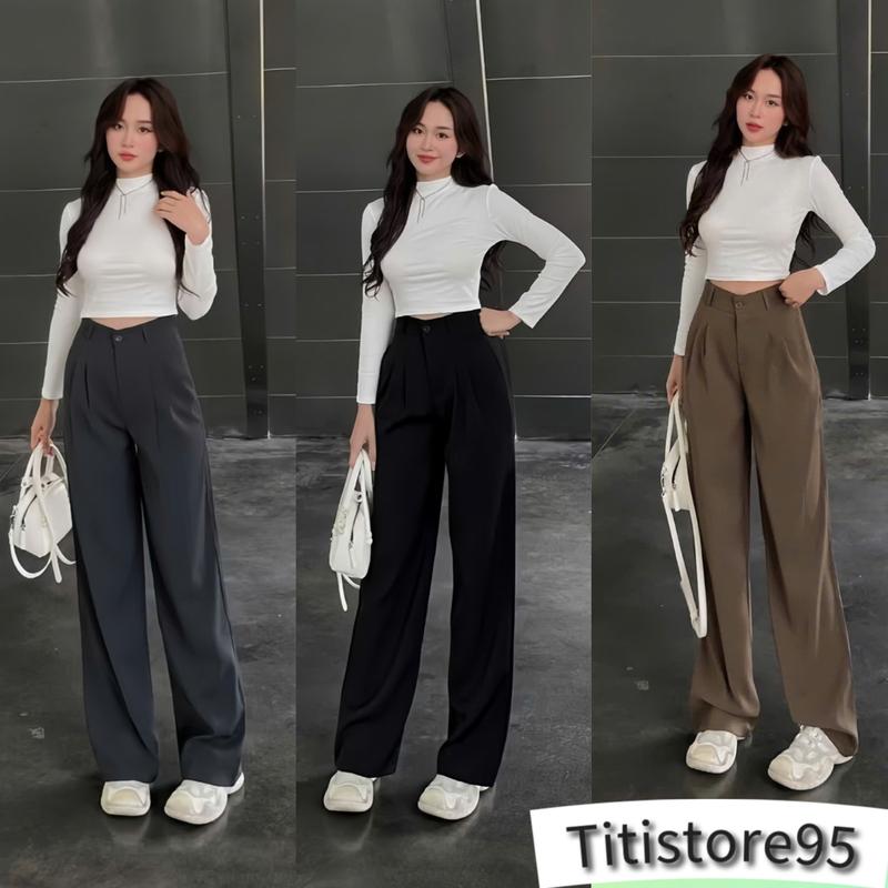 Quần suông (có phiên bản cho NẤM) chun sau vải GOLD mềm mịn, không nhăn nhàu, không xù lông.