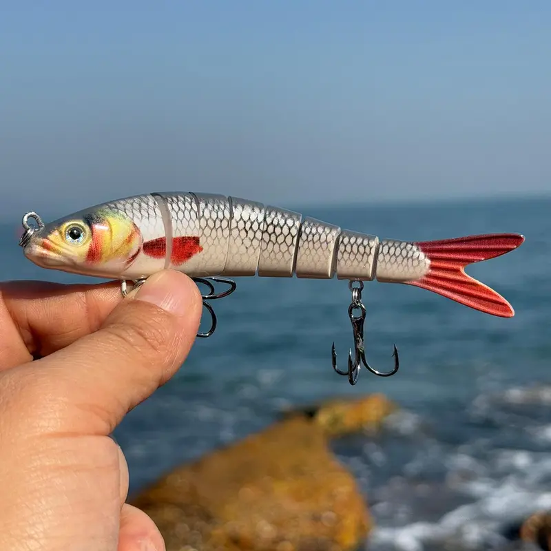 Artificial Fishing Lure, Multi Jointed Swimbait with Hook, Lifelike Fishing Lure, Fishing Tackle, Outdoor Fishing Accessories 0