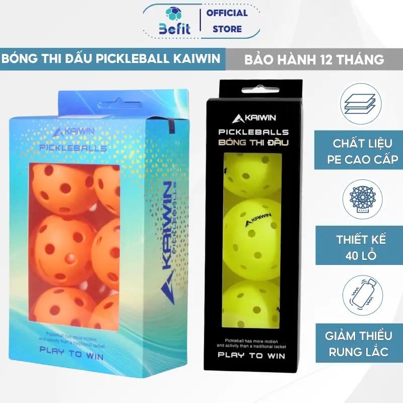 Bóng Pickleball KAIWIN tập luyện và thi đấu, tiêu chuẩn thi đấu và luyện tập