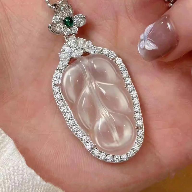Sản phẩm mới!Vòng Cổ Lá, Phong Cách Đông Lạnh, Kim Cương Giả Tinh Chế, Phong Cách Sang Trọng Giá Cả Phải Chăng Mặt Dây Chuyền Kết Cấu Độc Đáo Cao Cấp 1