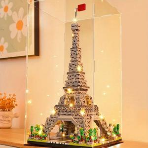Bloques de Construcción Diseño de Torre Eiffel, 1 Caja Modelo de Torre Eiffel en Miniatura, Bloques de Construcción Creativos y Educativos
