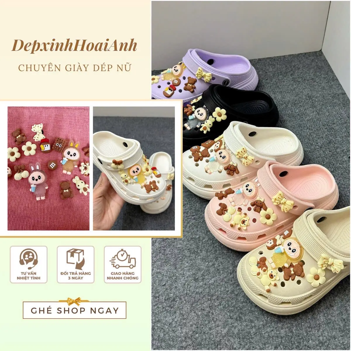 Dép sục bé gái siêu nhẹ 4cm chất liệu EVA Jean-mã 0047 Sandal