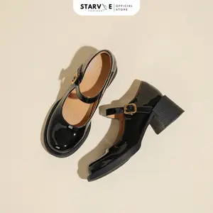 Sepatu Wanita Pantofel Korean Style Heels Mary Jane Import L727-1A