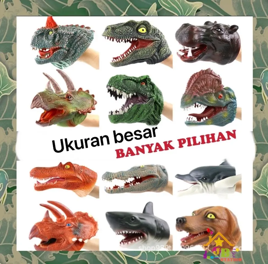 Mainan Boneka Tangan, Hand Puppet Dinosaurus Anak-Anak Dino Binatang Karet Educational Toys